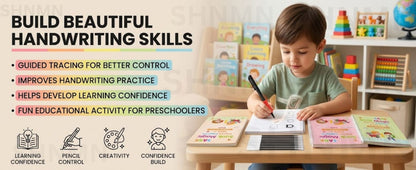 Magic Book for Kids, Sink Magic Practice CopyBook, (4 Books+10 Refills+1 Pen+1 Grip) ( Pack Of 1 )