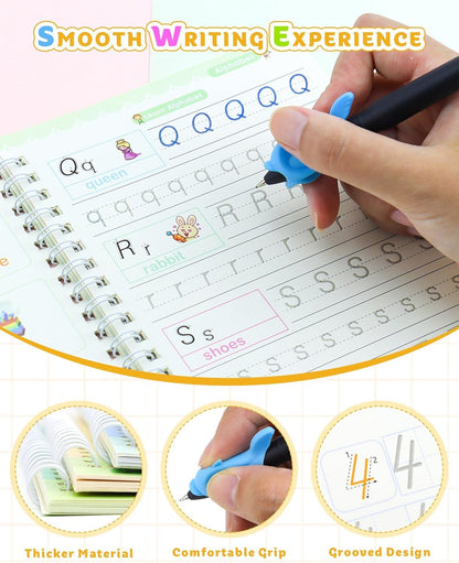 Magic Book for Kids, Sink Magic Practice CopyBook, (4 Books+10 Refills+1 Pen+1 Grip) ( Pack Of 1 )