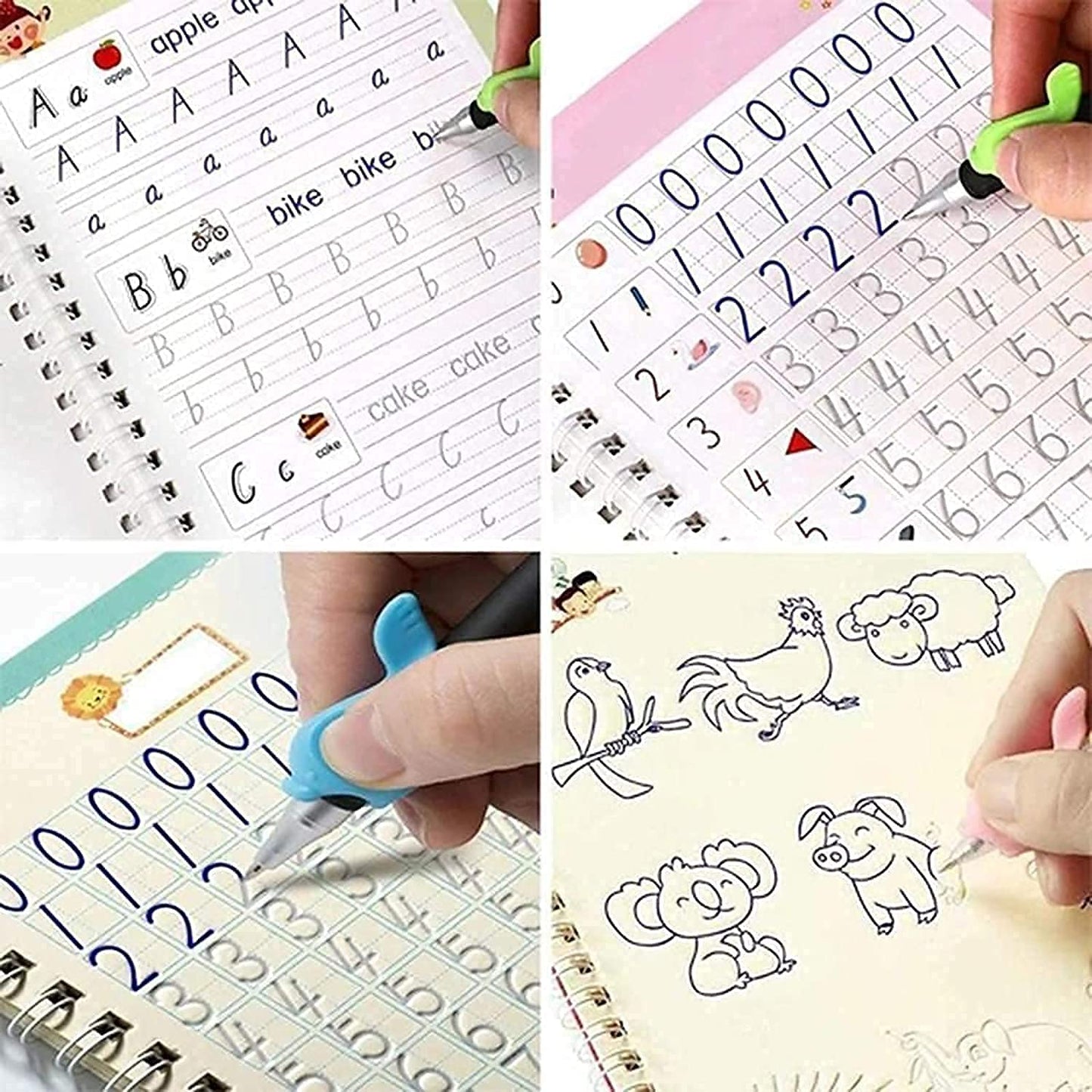 Magic Book for Kids, Sink Magic Practice CopyBook, (4 Books+10 Refills+1 Pen+1 Grip) ( Pack Of 1 )