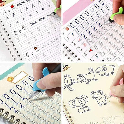 Magic Book for Kids, Sink Magic Practice CopyBook, (4 Books+10 Refills+1 Pen+1 Grip) ( Pack Of 1 )