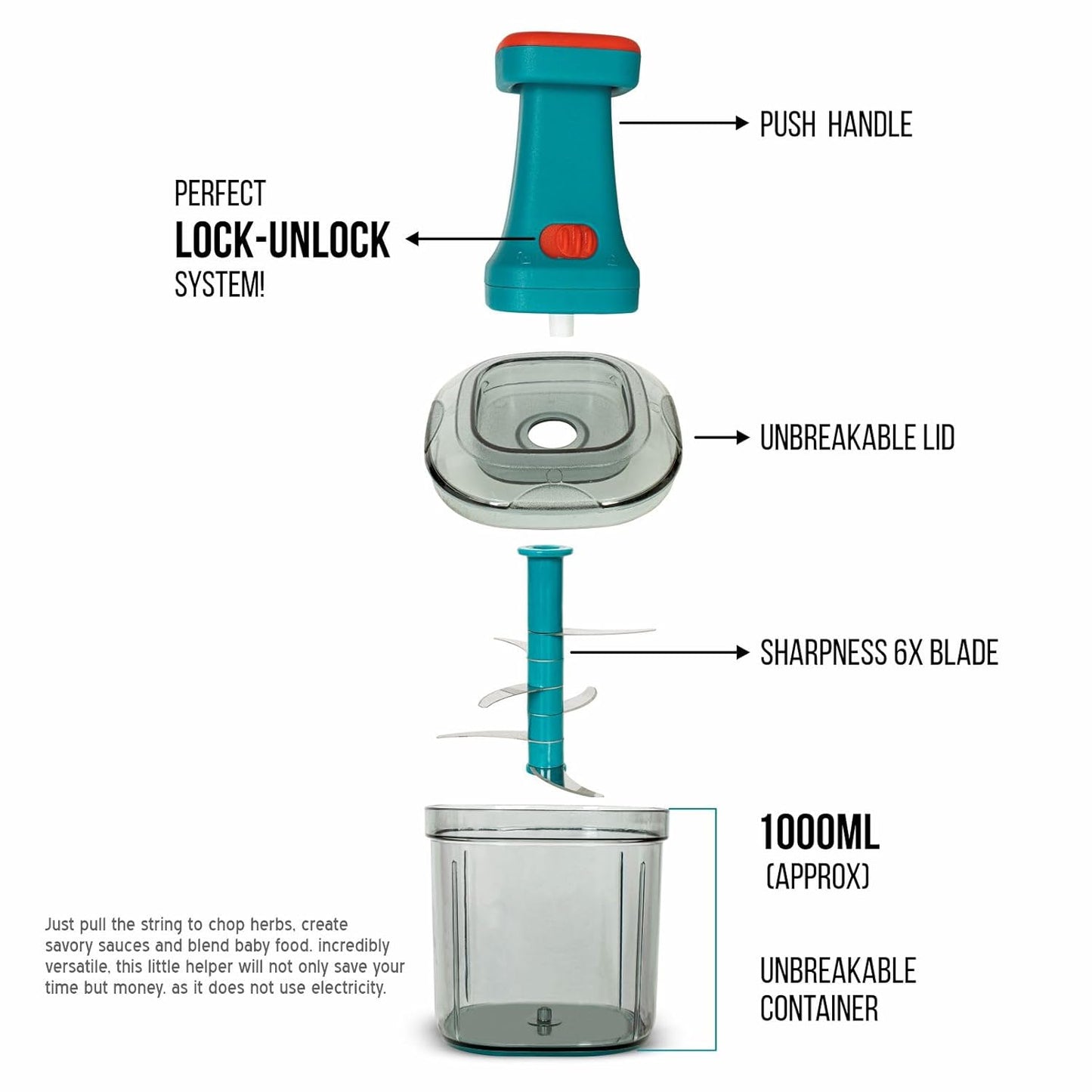 Manual Push Chopper | Hand Press Vegetable Cutter