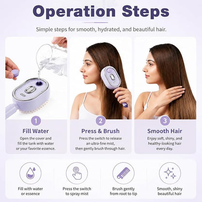Rechargeable Steam & Massage Comb/Brush