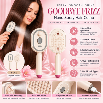 Rechargeable Steam & Massage Comb/Brush
