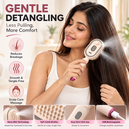 Rechargeable Steam & Massage Comb/Brush