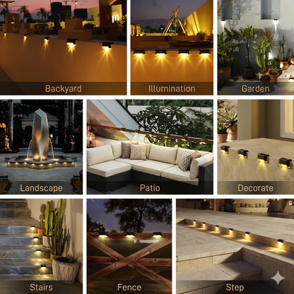 Outdoor Solar for Steps, Deck Lights | Waterproof Outdoor Lighting (Pack of 4)