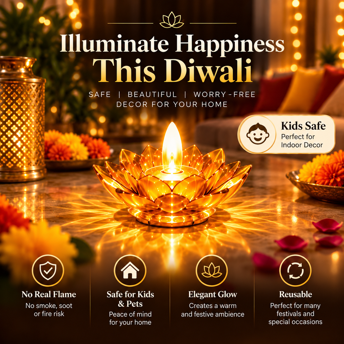 Lotus Reflection Diya (Pack of 36)