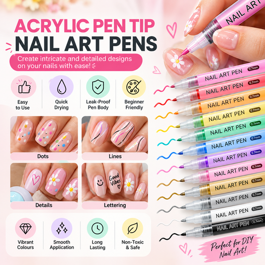 Nail Art Pens Set – 12 Colors