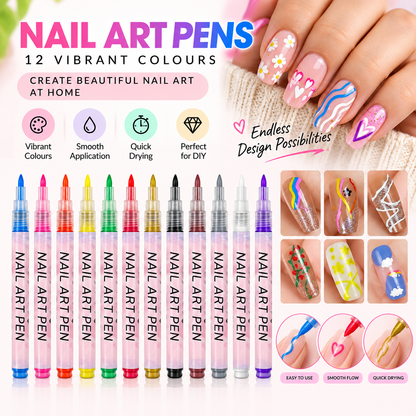 Nail Art Pens Set – 12 Colors