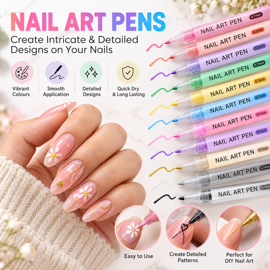 Nail Art Pens Set – 12 Colors