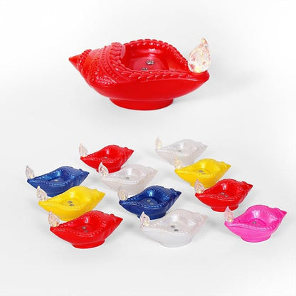 Plastic Water Sensor Shankh Led Diya Lights (PACK OF 18)